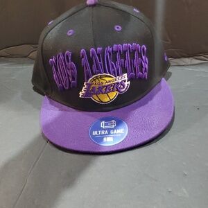 Los Angeles Lakers Black ultra game purple Embroidered twill snapback hat OS new